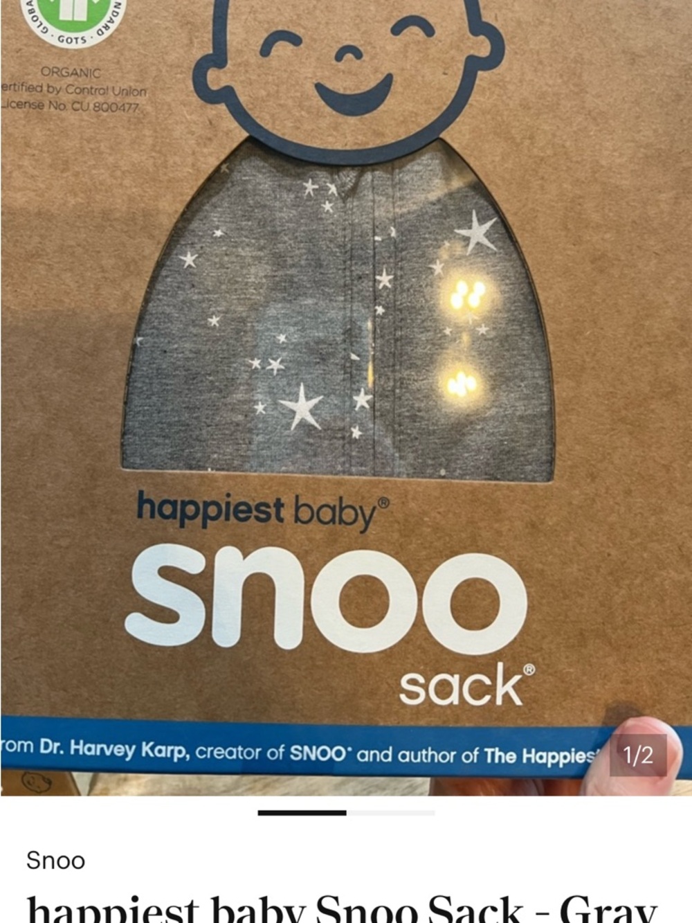 happiest baby Snoo Sack - Gray Stars